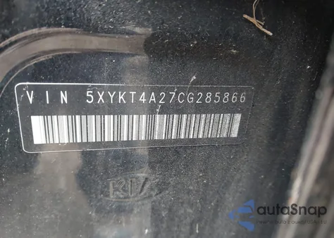 2012 Kia Sorento Lx V6 z USA, uszkodzony, nr VIN 5XYKT4A27CG285866